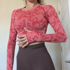 Gymshark, long sleeve, crop top, pink, size Medium